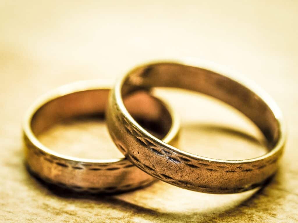 Two wedding rings.