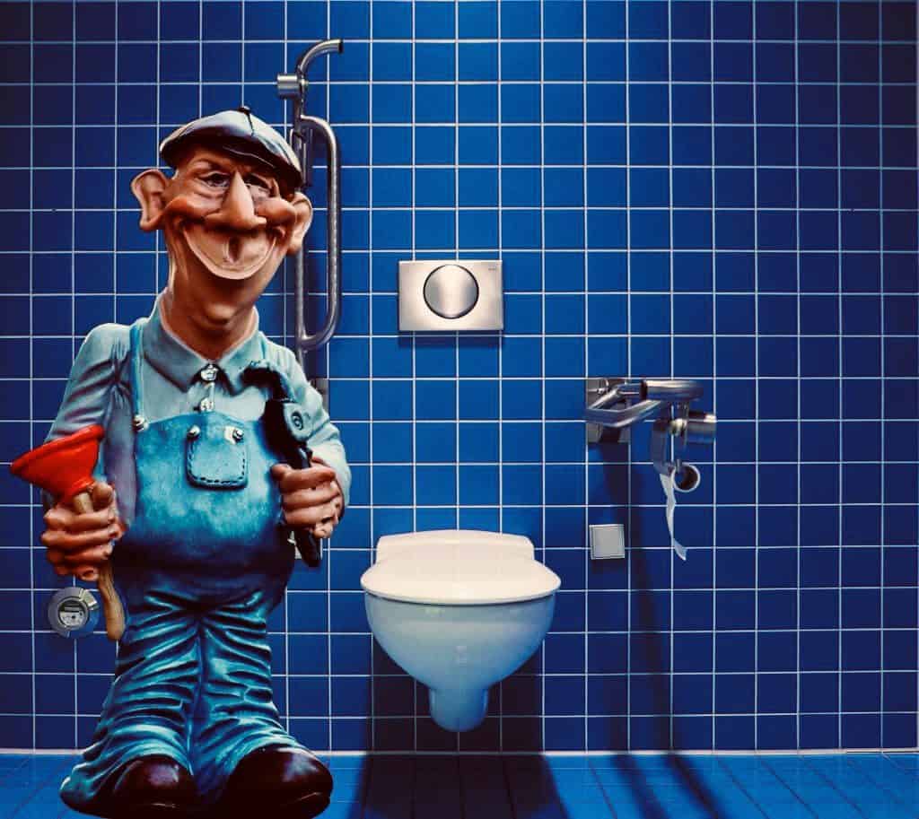 A plumber in a toilet. Stranger danger can be a ''fixer'' of any sorts. 