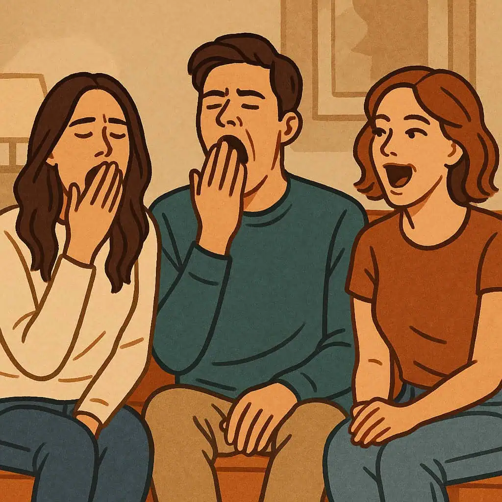 Why do we yawn when others yawn–contagious yawning among friends