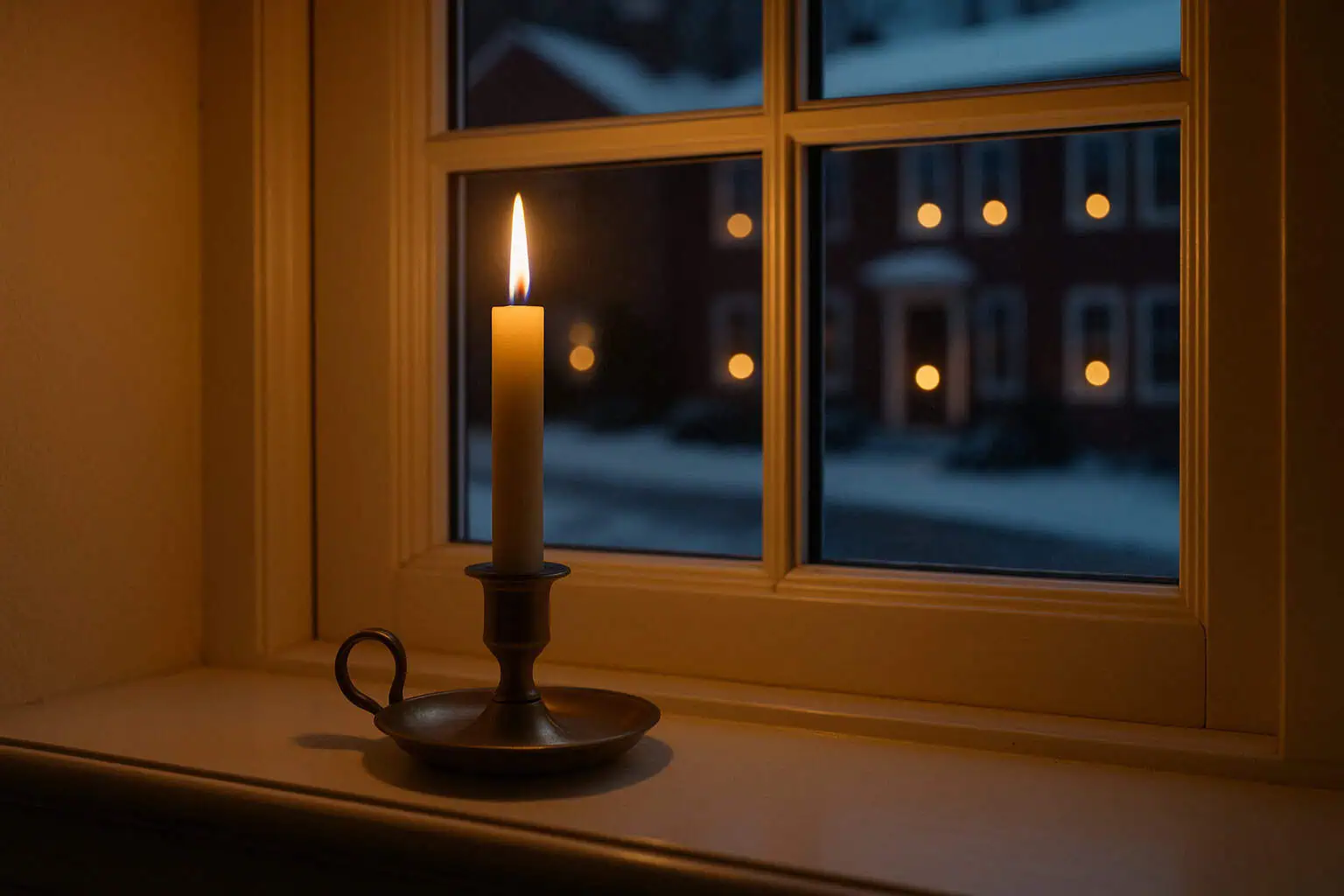 candle by window