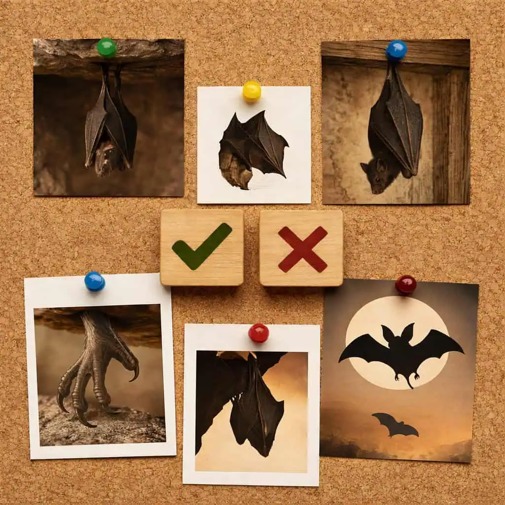 Bat claws gripping and bat silhouette