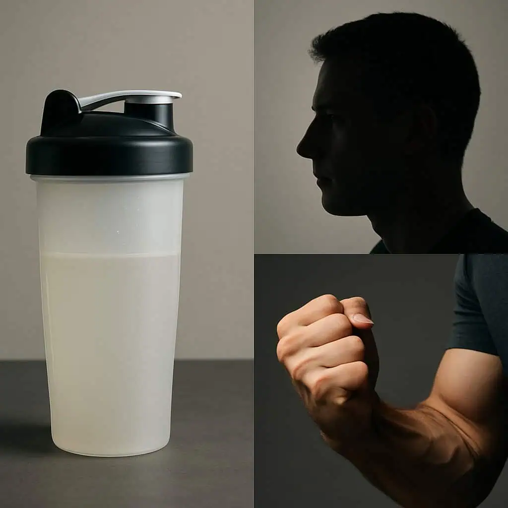 Shaker bottle face profile clenched fist