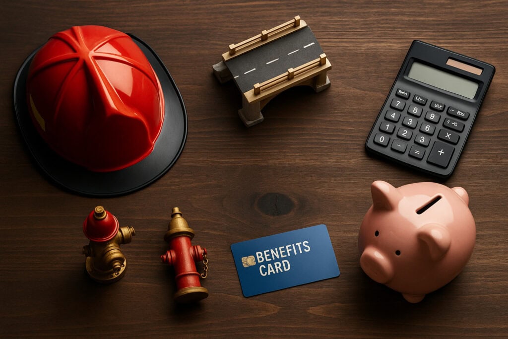 Fire helmet bridge model calculator piggy bank