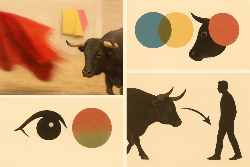 Motion blur, bull eye color swatches, flight zone silhouette